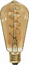 Zeige Details für Gold amber Spiral ST64 230V 3.8W 2000K E27 Bild von Gold amber Spiral ST64 230V 3.8W 2000K E27