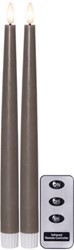 Zeige Details für Flamme Slim Stabkerzen (mole) graubraun 2.1x28.5 cm 2er-Set Bild von Flamme Slim Stabkerzen (mole) graubraun 2.1x28.5 cm 2er-Set