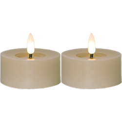 Zeige Details für Teelicht Flamme Flow beige 7x5.5cm Bild von Teelicht Flamme Flow beige 7x5.5cm