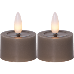 Zeige Details für Teelicht Flamme Flow graubraun 4x5cm Bild von Teelicht Flamme Flow graubraun 4x5cm