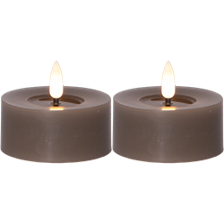 Zeige Details für Teelicht Flamme Flow graubraun 7x5.5cm Bild von Teelicht Flamme Flow graubraun 7x5.5cm