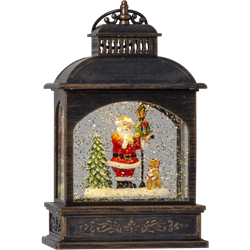 Zeige Details für Winter, Laterne Weihnachtsmann mit Glitzer Bild von Winter, Laterne Weihnachtsmann mit Glitzer