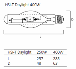 Zeige Details für HSI-T 400W/Daylight E40 Bild von HSI-T 400W/Daylight E40