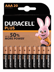 Zeige Details für Duracell plus LR03 MN2400 AAA 1,5V 20-er Blister Bild von Duracell plus LR03 MN2400 AAA 1,5V 20-er Blister