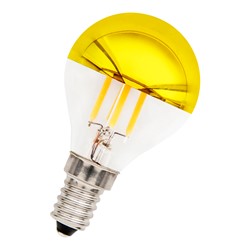 Bild von Kopfspiegel Tropfen LED gold P45 240V 3=27W/2700K E14 dim