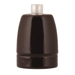 Zeige Details für Lampenfassung Porzellan E27 braun Bild von Lampenfassung Porzellan E27 braun