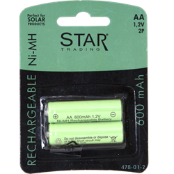 Zeige Details für Ni-MH Solar AA 1.2V 600mAh 2er-Blister Bild von Ni-MH Solar AA 1.2V 600mAh 2er-Blister