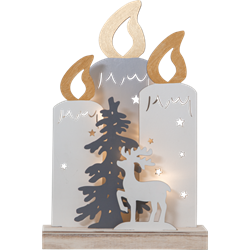 Zeige Details für Fauna Kerzenleuchter 34cm weiss/grau/braun Bild von Fauna Kerzenleuchter 34cm weiss/grau/braun