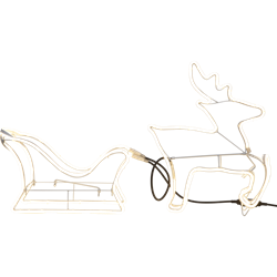 Zeige Details für Silhouette Neoled Rentier mit Schlitten weiss Bild von Silhouette Neoled Rentier mit Schlitten weiss