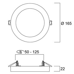 Zeige Details für Start Downlight 5in1 12W/3000-4000-6500K LochØ 50-125mm Bild von Start Downlight 5in1 12W/3000-4000-6500K LochØ 50-125mm