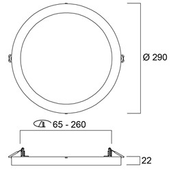 Zeige Details für Start Downlight 5in1 23W/3000-4000-6500K LochØ 65-260mm Bild von Start Downlight 5in1 23W/3000-4000-6500K LochØ 65-260mm
