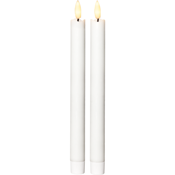 Bild von Flamme Stabkerzen weiss 24.5cm Duo-Pack