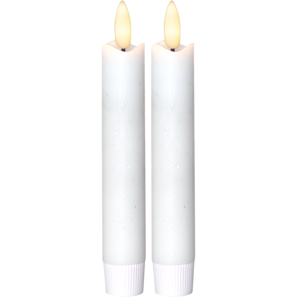 Bild von Flamme Stabkerzen weiss 15cm Duo-Pack