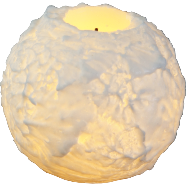 Bild von LED Kerze Snowball Ø7.5cm weiss