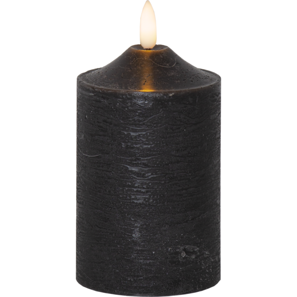 Bild von Flamme Stumpenkerzen schwarz 15cm