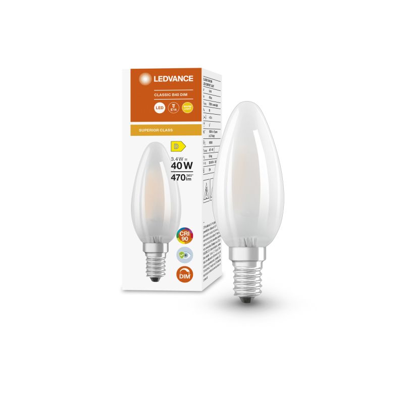 Bild von LED  Class B40 matt 240V 3.4W/927 E14 DIM