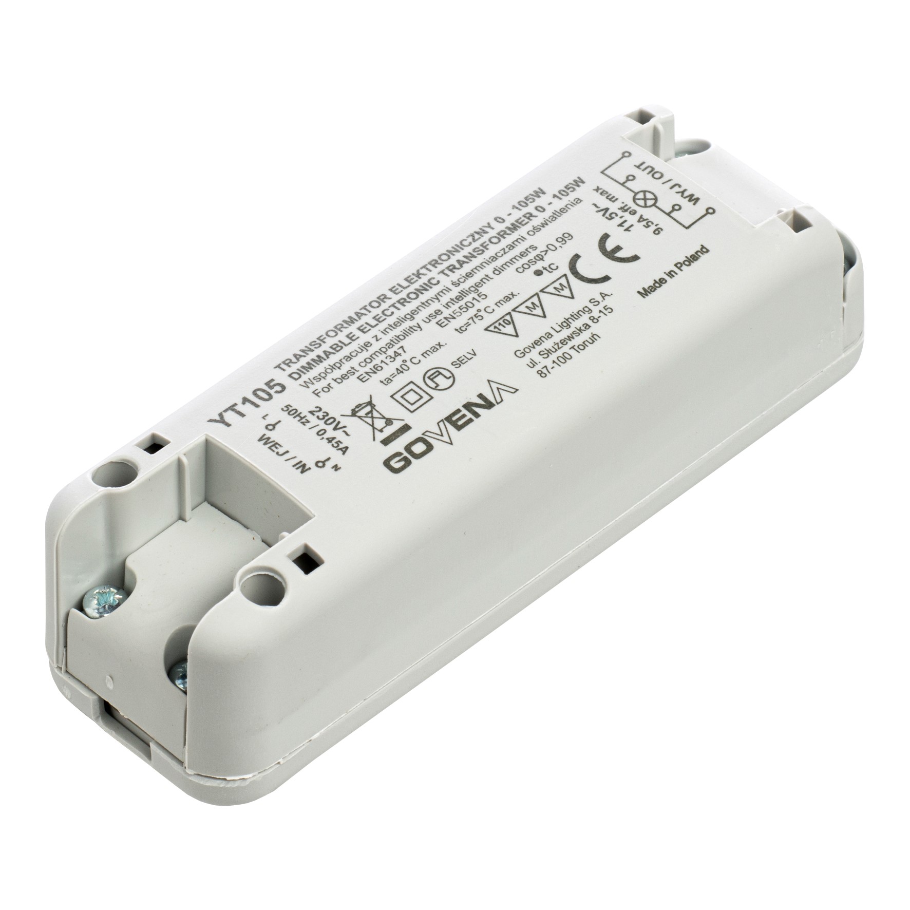 Bild von GOV Elektronischer Trafo 12V/AC 105VA LED 0-40W Halogen 0-105W Dimmbar