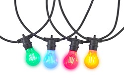 Bild von Illuminationskette Festoon mit 12 Fassungen inkl. 12 Stk. Standard farbig LED E27