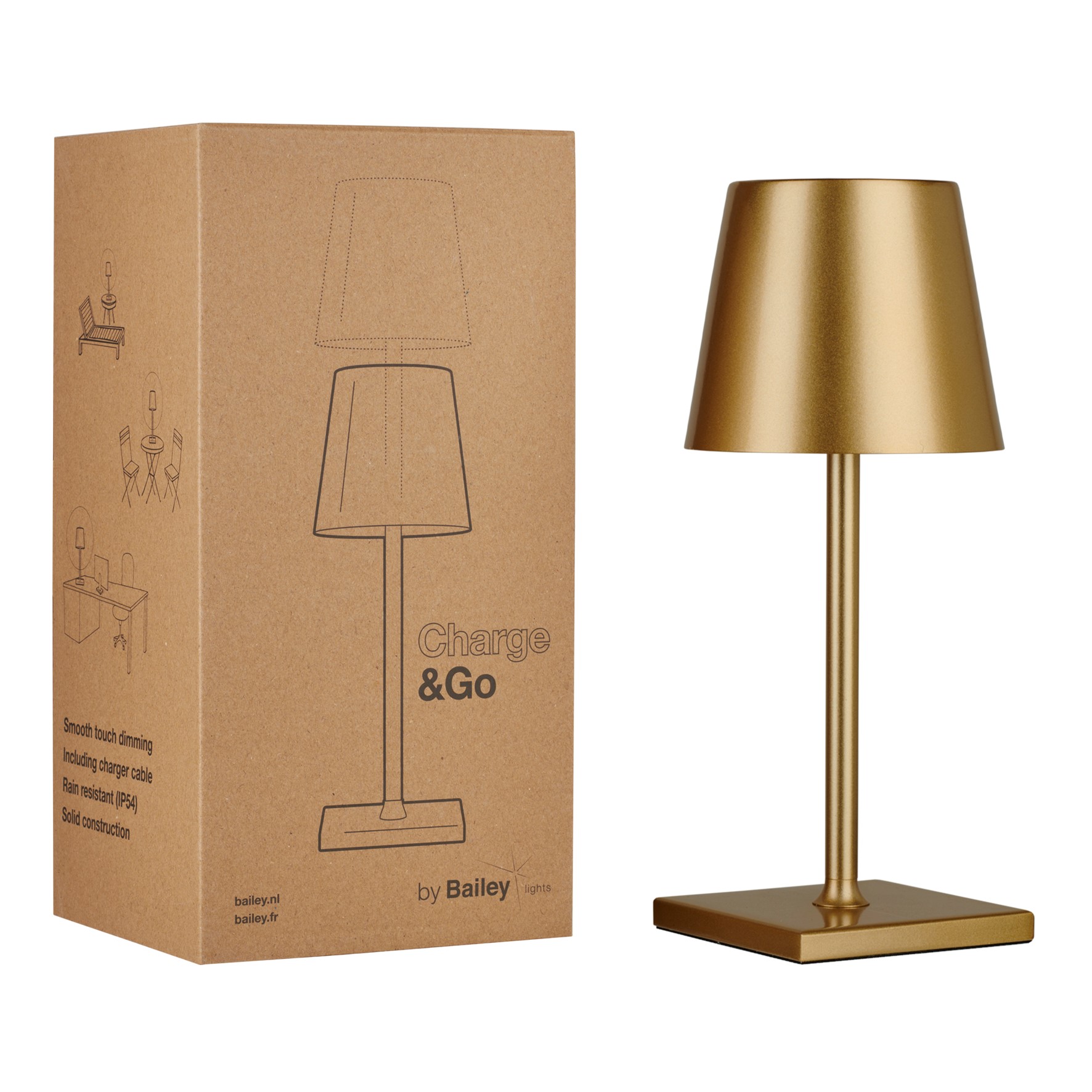 Go gold, Charge & Lampen AG. Heule LED IP54 Tischleuchte