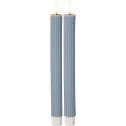 Bild von Flamme Stripe Stumpenkerzen blau 2.1x25cm 2er-Set