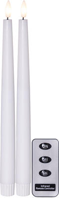 Bild von Flamme Slim Stabkerzen 061-84 weiss 2.1x28.5 cm 2er-Set