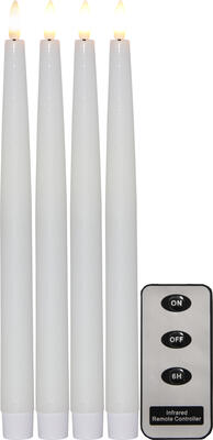 Bild von Flamme Slim Stabkerzen 063-59 weiss 2.1x28.5 cm 4er-Set