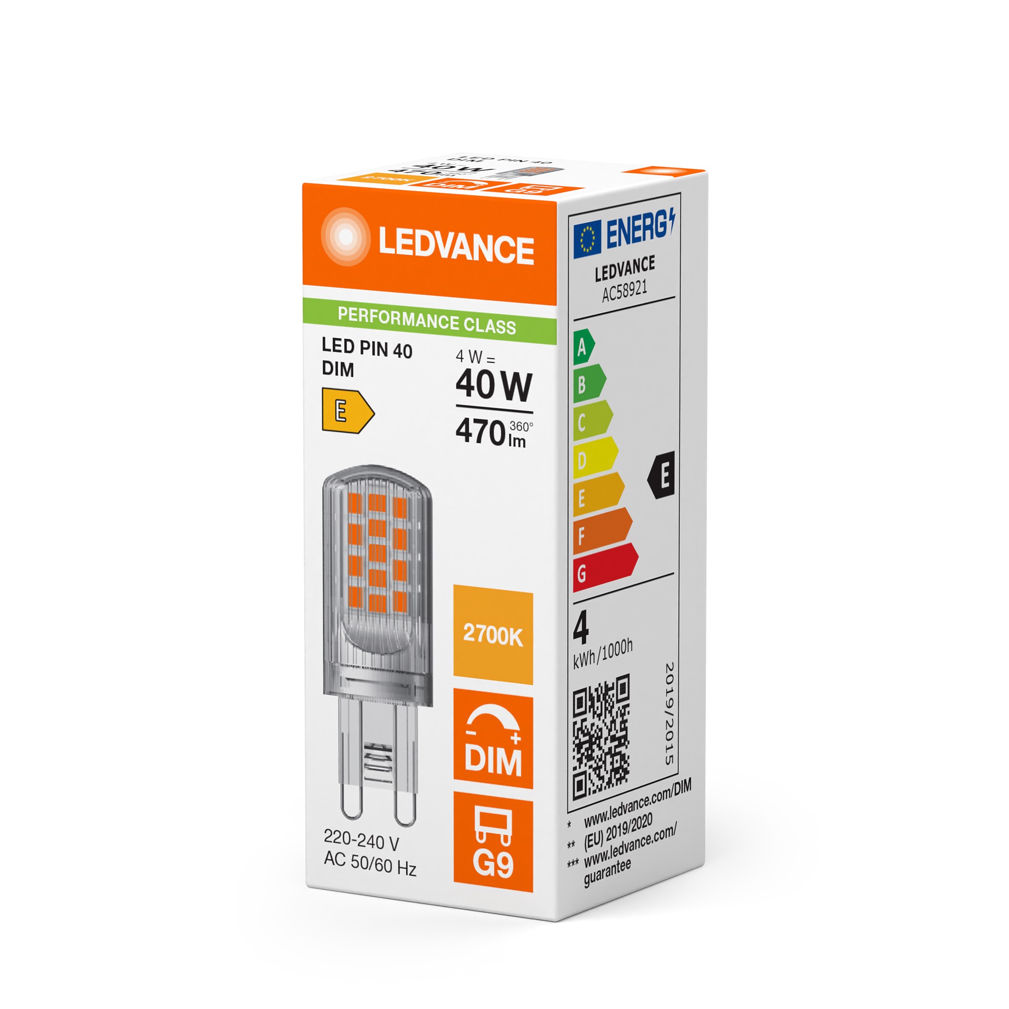 Bild von LED PIN 40 240V 4=40W/827 G9 DIM / nicht lieferbar 