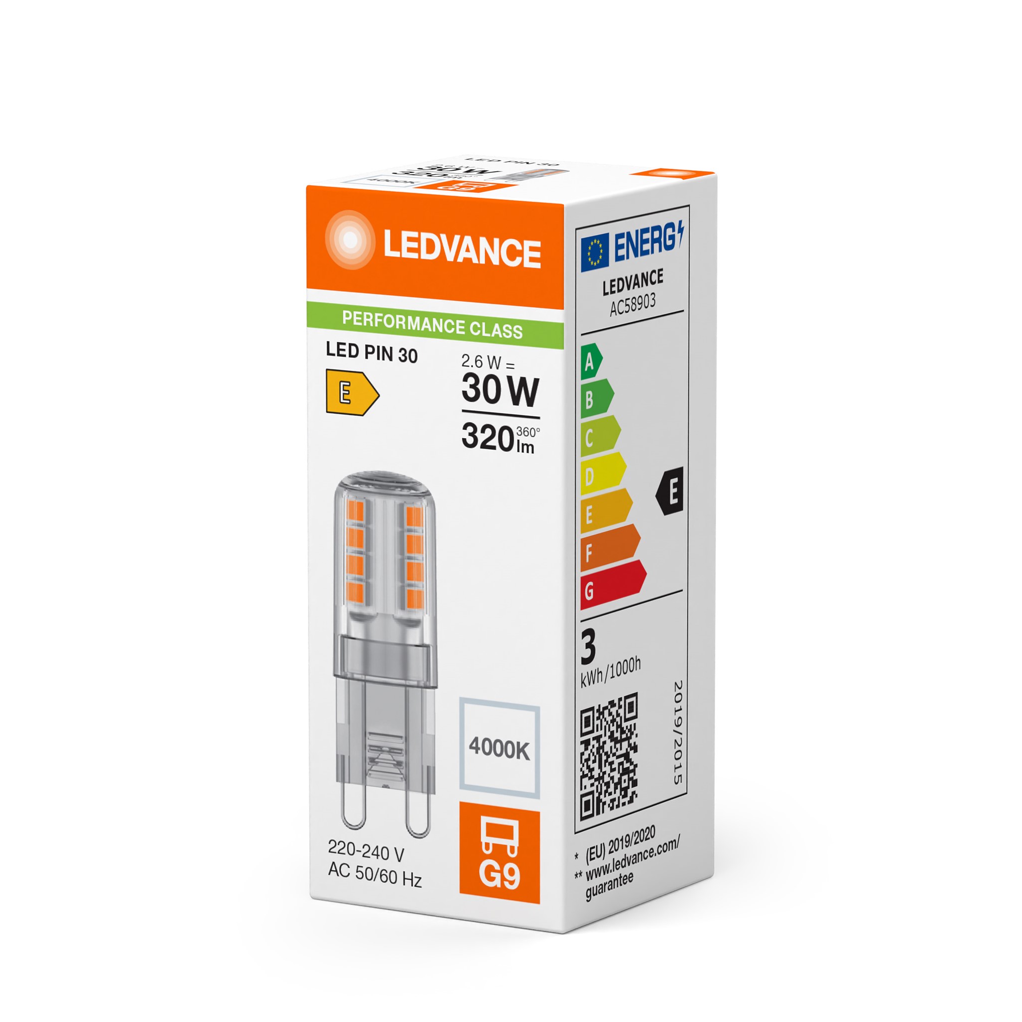 Bild von LED PIN 30 240V 2.6W/840 weiss G9