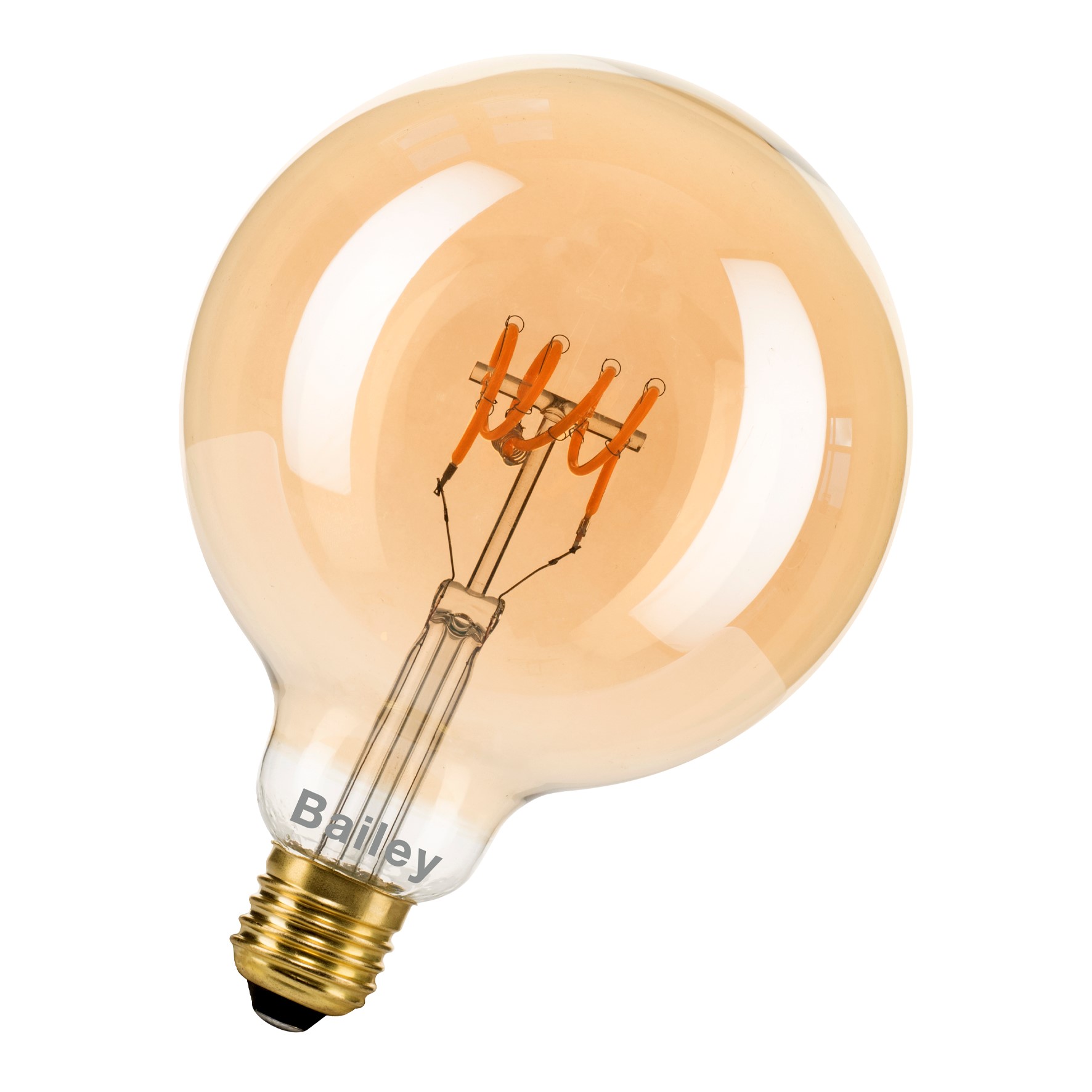 Bild von Spiraled Leslie Globe 125mm gold 240V 3.2W/1900K E27 dim