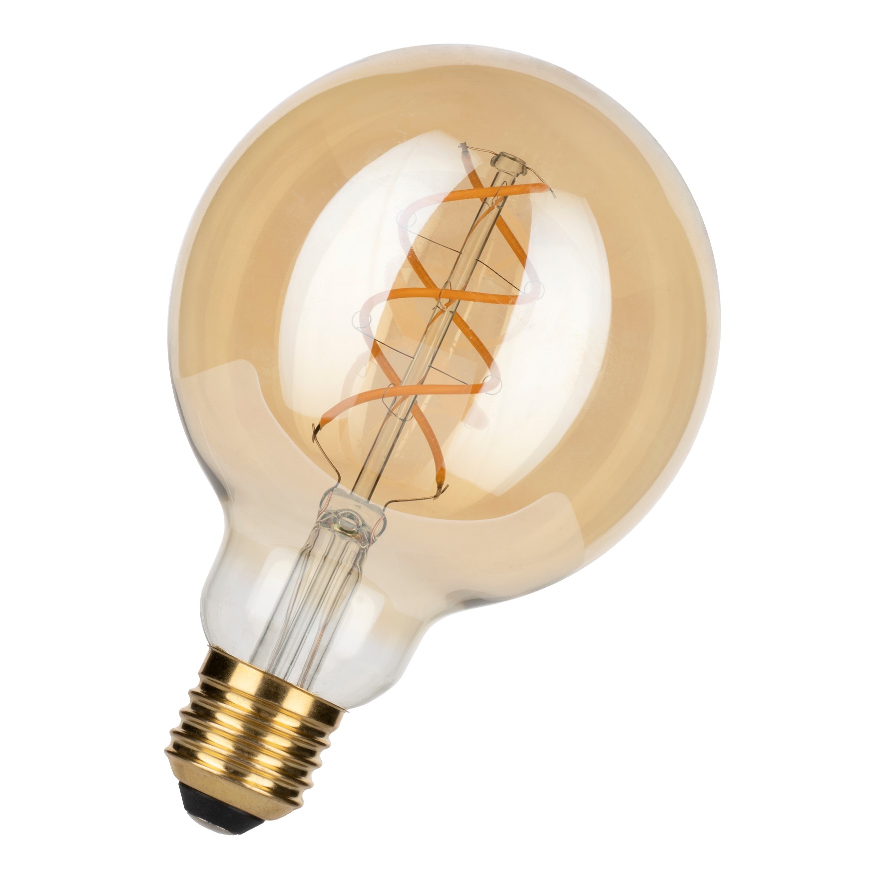 Bild von Spiraled Basic Globe 95mm gold 240V 4W/1900K E27 dim