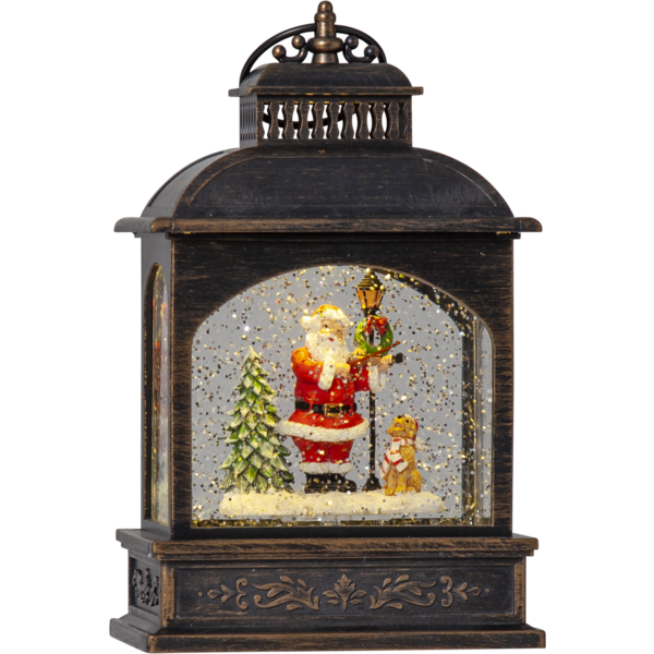 Bild von Winter, Laterne Weihnachtsmann mit Glitzer