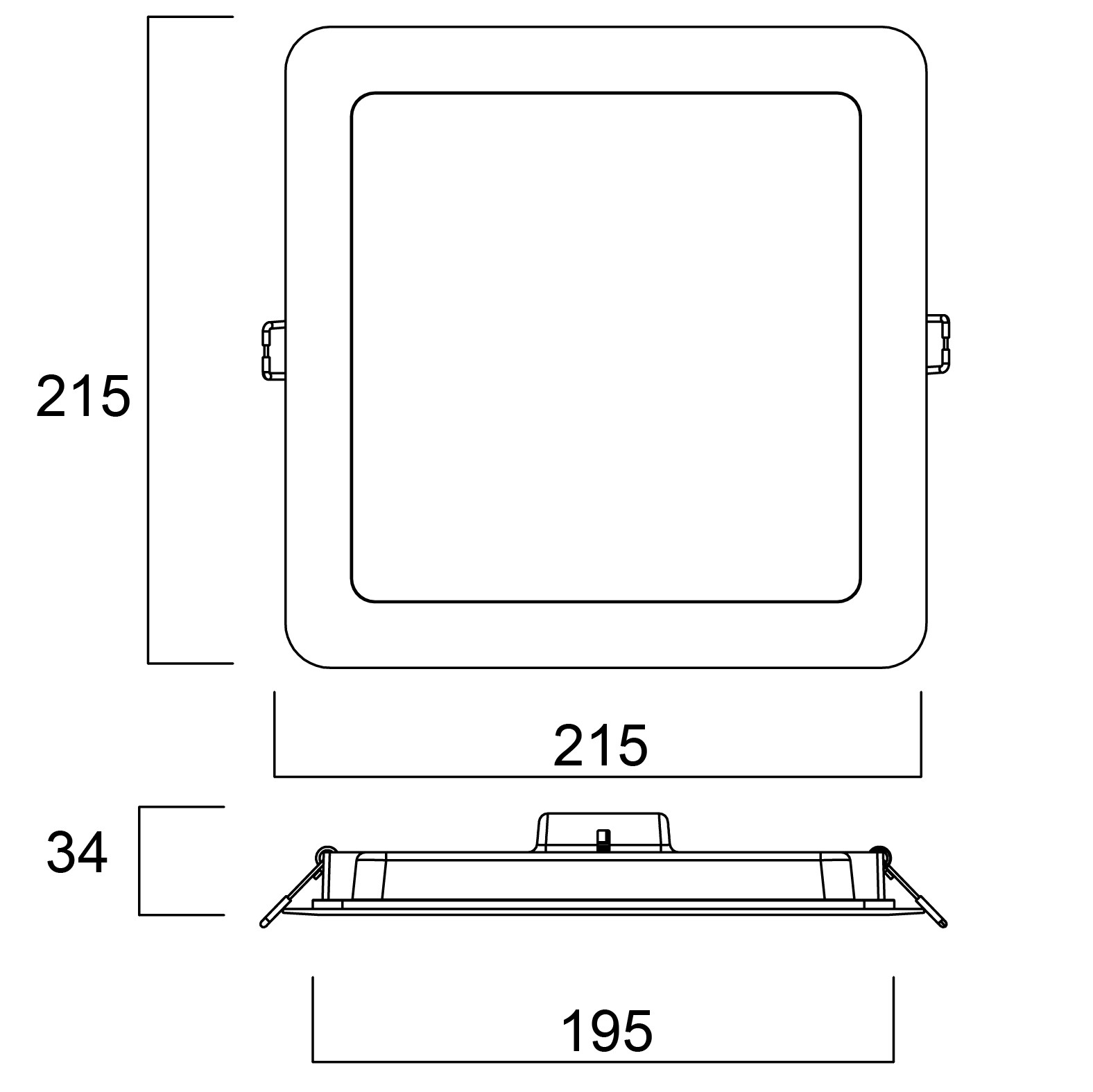 Bild von START Downlight Eco 195 quadrat. 15W 1650lm 840