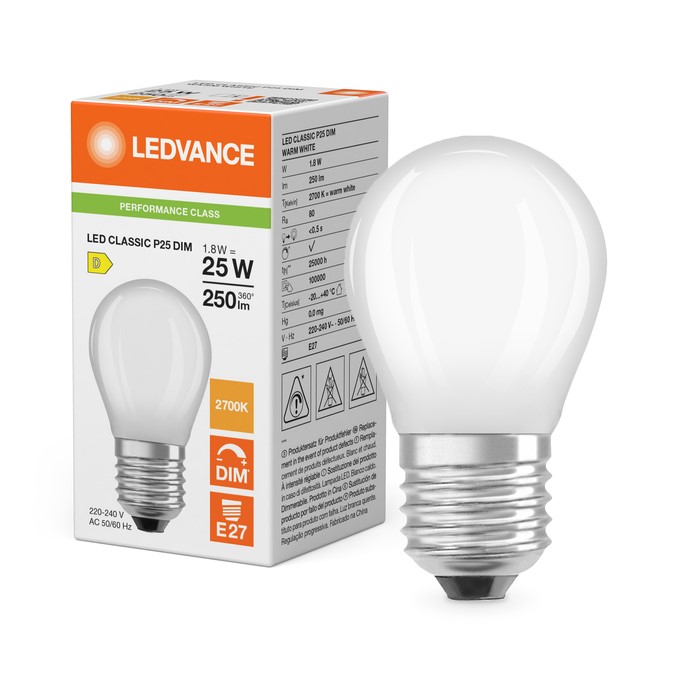 Bild von Classic P 25 P matt 240V 1.8=25W/827 E27 dim