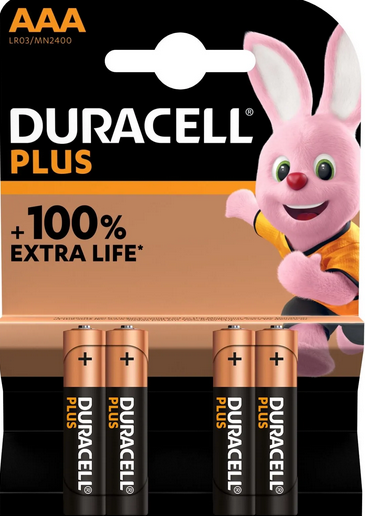 Bild von Duracell plus LR03 MN2400 AAA 1,5V 4-er Blister