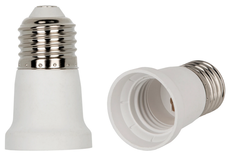 Bild von Adapter/Lampenfassung E27 auf E27 bis max. 125°, weiss aus Kunststoff
