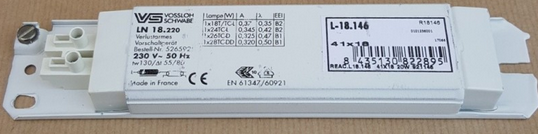 Bild von VS 163095 EM Ballast L18.146 1x18/24/26W 230V-50Hz