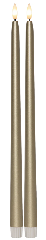 Bild von Flamme Metal 060-33 Stabkerzen gold 2.1x39cm 2er-Set