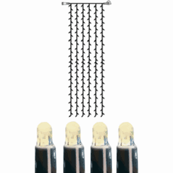 Bild von System LED Vorhang Extra 1x4m warmweiss, schwarzes Kabel