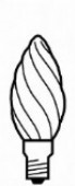 Bild von BEE Classic Eco Kerze gedreht 240V 18W E14