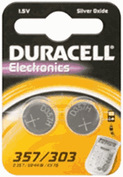 Bild von Duracell Electronics 357/303 1,5V Silver Oxyd 2er-Blister