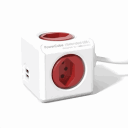Bild von Steckdose PowerCube Extended USB rot