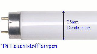 Bild für Kategorie T8 26mm Sonderlängen<br>Osram, Sylvania und Philips