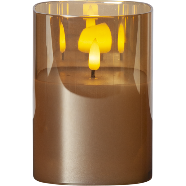 Bild von Flamme Wax LED in Glass, Bernstein