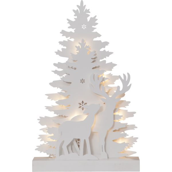 Bild von Fauna Tannenbaum mit Hirsch 44cm weiss