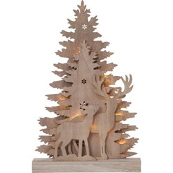 Bild von Tannenbaum mit Hirsch 44cm braun
