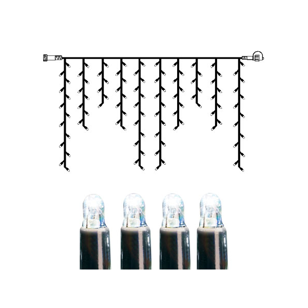 Bild von  System LED Icicle Extra 2x1m kaltweiss, schwarzes Kabel