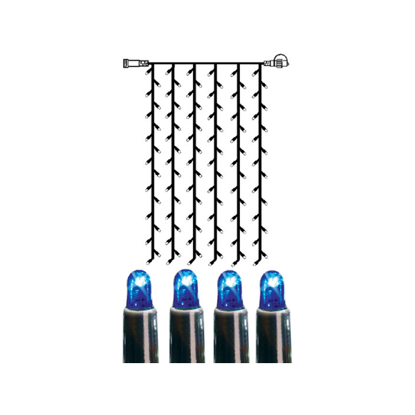 Bild von System LED Vorhang Extra 1x2m blau, schwarzes Kabel