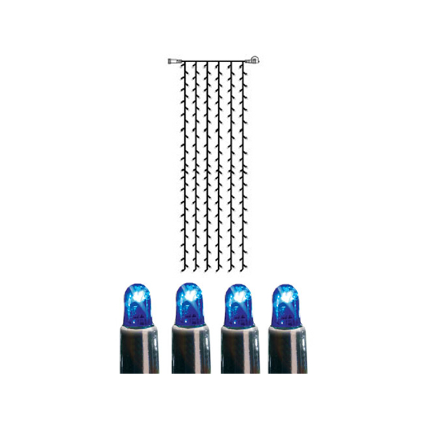Bild von System LED Vorhang Extra 1x4m blau, schwarzes Kabel