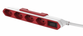 Bild von Steckdose PowerBar 4xT13 rot/weiss