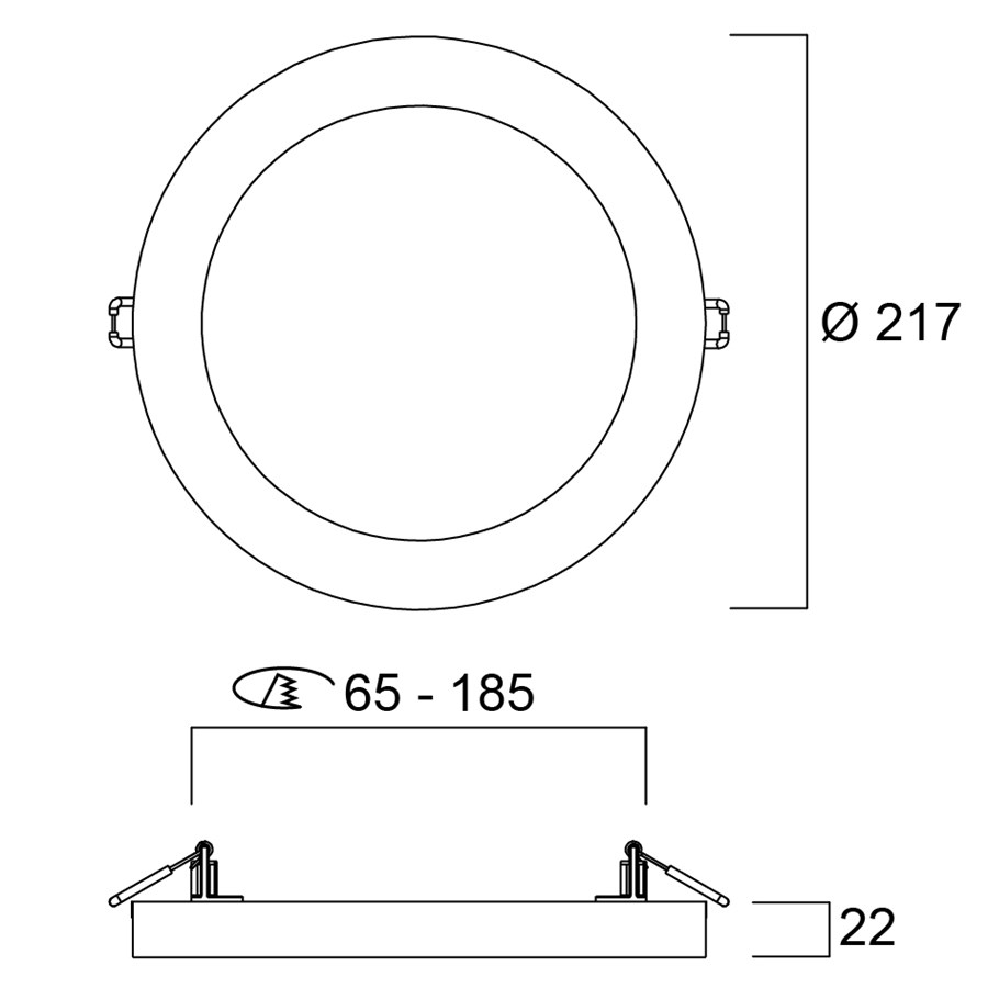 Bild von Start Eco  Downlight 18W/3000-4000-6500K LochØ 65-185mm